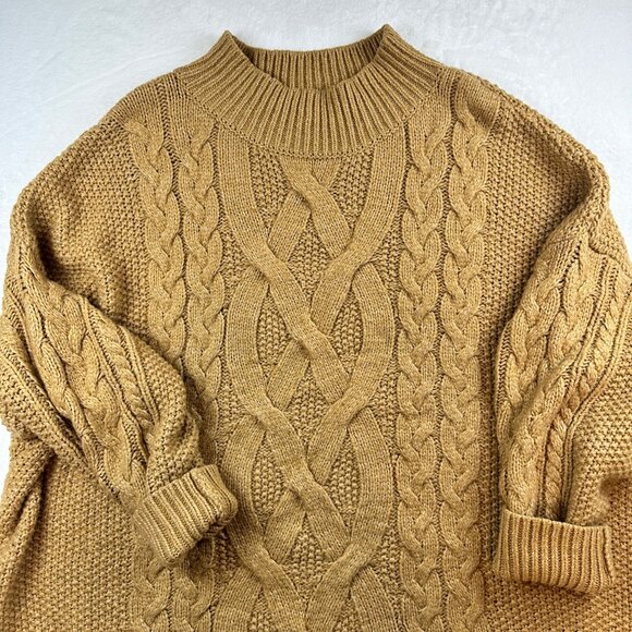 Ava & Viv Womens Sweater D.Tan Sz 4X Mock Neck Pullover Chunky Oldmoney preppy - Picture 10 of 10